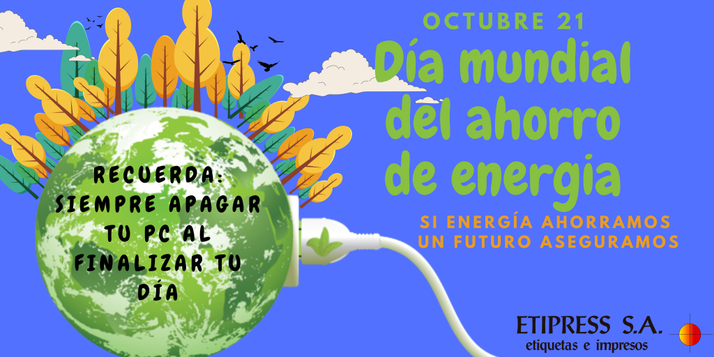 Este 21 de octubre conmemoramos el Día Mundial del Ahorro de Energía, con el propósito de generar conciencia sobre la importancia del uso eficiente de esta, buscando una reducción del consumo el cual se encuentra ligado al cambio climático.
